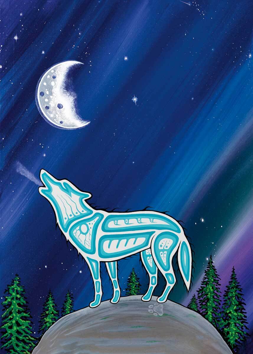 white wolf howling at the moon wallpaper